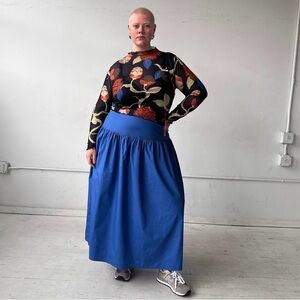 NEW - Wray NYC Lulu Skirt in Kahlo Blue size XL, 100% Cotton Poplin